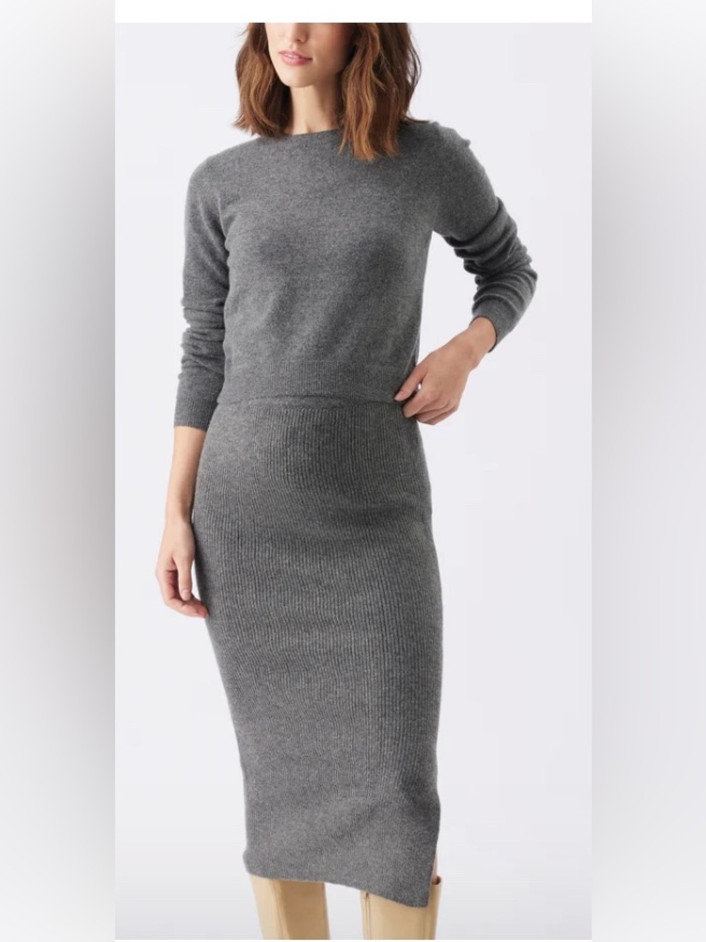 Ripe Dani Knit Skirt Charcoal Marle | NWT